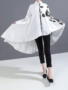 Sku CY-!65807 Material Polyester Style Loose , Long Sleeves , Personality Feature Printing , Buttoned , Elasticity Neckline Lapel Occasion Original Creation , Leisure Fashion Seasons Spring , Autumn Type Blouses&shirts Tops Color WHITE Size FREE SIZE Please consult the size chart we provide for this item's measurements to help you decide which size to buy.Please note: There may be 1-3cm differ due to manual measurement.CMINCH Bust Shoulder Sleeve Length FREE SIZE 112 44 53 65-103 Model's information : Weight : 49 KgHeight : 168 Cm (66.14 Inches) Leisure Fashion, Fashion Seasons, Full Sleeve, Shoulder Sleeve, Free Size, Cotton Material, Sleeve Styles, Shirts Tops, Ballet Skirt