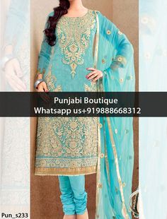 Adorable Sky Blue Embroidered Churidar Suit  Product Code: Pun_s233 To order this dress , please call or WhatsApp us at +919888668312 We can design this Suit in any color combination or on any fabric (price may vary according to fabric) Punjabi Look, Punjabi Boutique, Bridal Suits, Churidar Designs, Churidar Suits, Desi Clothes, Anarkali Suits, Matching Jewelry, Suit Designs