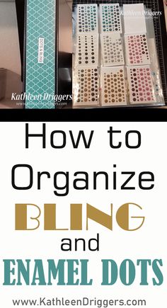 how to organize bins and enamel dots