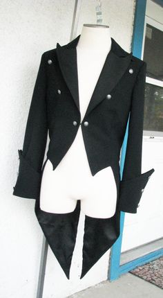 Custom Tailcoats, Classic and Goth----Made to Measure Gothic Formal Winter Outerwear, Vampire Style Fitted Costume Outerwear, Gothic Black Outerwear For Formal Occasions, Black Gothic Outerwear For Formal Occasions, Victorian Black Formal Outerwear, Elegant Black Blazer For Costume, Victorian Style Formal Long Coat, Classic Fitted Blazer For Costume, Fitted Classic Blazer For Costume