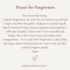 a poem written in white with the words prayer forforgiveness on it