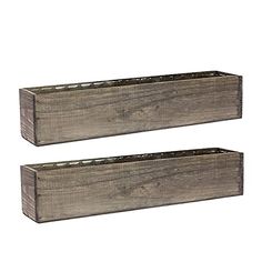 PRICES MAY VARY. ✔️WHAT IS INCLUDED? Wood Box with Plastic Liner (Flower/plant is not included) (Sell in Set of 2 Boxes) ✔️DIMENSIONS: 20"x4"x4" ✔️MATERIAL: Made from natural woods ✔️ PLASTIC LINER: With the included plastic liner, easily add dirt, moss or vase filler to this vessel. ❌ WARNING: Please do NOT remove our LINER for any water usage. The wood box is not waterproof and it will damage the box. ✔️DESCRIPTION: ✔️Introducing our beautiful and functional wood planter, the perfect addition Rust Fall Wedding, Barnwood Decor, Natural Patio, Small Wooden Crates, Wood Box Centerpiece, Barn Wood Decor, Rv Inspiration, Box Centerpiece, Rustic Wooden Box