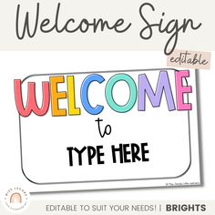 Welcome Posters | Brights | Classroom Decor - Miss Jacobs Little Learners Welcome To My Classroom Sign, Brights Classroom Decor, Class Newsletter, Welcome To Kindergarten, Classroom Newsletter Template, Classroom Newsletter, School Starts, Kindergarten Ideas, Pre Kindergarten