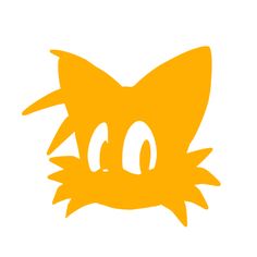 an orange sonic the hedgehog face on a white background