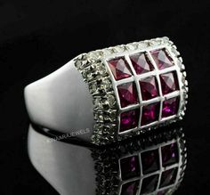 Wide Mens Ring Mens Ruby Ring Hip Hop Engagement Ring 925 Sterling Silver Ring Mens Diamond Ring ● 𝐃𝐢𝐚𝐦𝐨𝐧𝐝 𝐃𝐞𝐭𝐚𝐢𝐥𝐬 → Type: Ruby → Shape: Princess Cut → Stone Carat: 1.8 CT → Color: D → Clarity: VVS1 ❤ More Of My Mens Engagement Ring ❤  https://www.etsy.com/shop/kinaarajewels ●  Kinaarajewels Services/Notes  A. Handmade Customized Jewelry. B. All jewelry we make is made in a good environment and with the happy and peaceful minds of artists and craftsmen. C. Processing time is differ Mens Ruby Ring, Mens Diamond Ring, Hip Hop Rings, Estate Ring, Ring Man, Mens Engagement, Men's Wedding Ring, Men Diamond Ring, Modern Ring