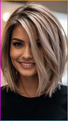 Discover trendy mid-length bob haircut ideas with layers and bangs in this ultimate guide to brunette haircuts and styles for thick straight fine and curly hair From fringe to thick hair find the perfect mid-length bob haircut and hairstyle for your hair type Short Haircut With Layers Medium, 2024 Trendy Hairstyles, Long Bob Hairstyles Straight Hair, Types Of Bobs Haircuts, Mid To Short Length Hair, Medium Length Bob Haircut For Fine Hair, Medium Length Haircut With Layers Blonde, Mid Length Hair Bob, Long Thinning Haircuts