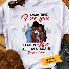 Get your product: Personalized I Fall In Love Again Bwa Couple T Shirt
1. PRODUCT INFORMATION:

Proudly printed in America
5.3 oz, unisex fit
Heavy cotton, classic midweight fabric
Material: 100% cotton | Dark Gray: 50% cotton:50% polyester | Light Gray: 90% cotton:10% polyester
Double-needle stitched neckline, bottom hem, and sleeves
Quarter-turned to eliminate center crease
7/8 inch collar
Tear-away label
Machine-wash safe
Copyrighted artwork
2. SIZE CHART:
3. RETURN:
We will gladly issue you Fall In Love Again, In Love Again, Black Couple, Falling In Love Again, Label Machine, Love Again, Couple T-shirt, Black Queen, Grey And Gold