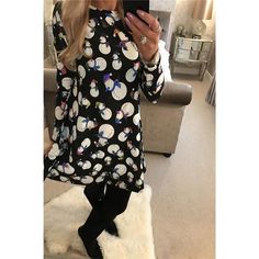 New Fashion Casual Christmas Dress Women Long Sleeve Swing Printed Santa Snowflake Colourful Xmas Dress Plus Size Club Dress, Casual Christmas Dresses, Santa Christmas Party, Xmas Dress, Lace Fancy, Christmas Dress Women, Maxi Outfits, Outfits For Spring, Girly Style