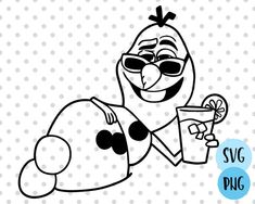 a cartoon character holding a drink in his hand with the word swig pug on it