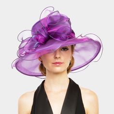 O Color : Purpleo Theme : Bow O Size : One Size O Medium Brim Two Tone Organza Dressy Hat O Crown Circumference : 23" O Crown Height : 4.5" O Brim Width : 4.5" Fitted Purple Hat For Spring, Best Sneakers For Women, Types Of Hats For Women, Wheat Allergy, Dressy Hats, Women Church, Fedora Hat Women, Tea Party Hats, Kentucky Derby Hats