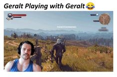 the video game is playing with geralt