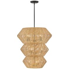 a light fixture made out of woven material