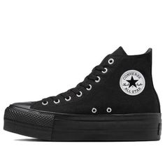 Converse All Star Lifted High Top 'Black' 31311130 Black Converse Platform, All Black Converse, Black Chucks, Converse Platform, Black Converse, Black High Tops, Fashion Performance, Safe Space, Converse All Star