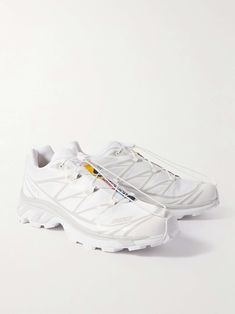 Shop SALOMON XT-6 Advanced Rubber-Trimmed Mesh Sneakers, Explore the latest in-season SALOMON collection today on MR PORTER Salomon Shoes, Mesh Sneakers, Sneakers For Men, White Mesh, Outdoor Shoes, Mr Porter, Fashion News, Athletic Shoes, Porter