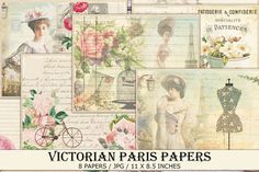 victorian paris papers 8x8