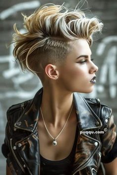 Mohawk Haircut for Women: Bold, Edgy, and Unapologetically You - Puqqu Fohawk Haircut For Women, Fauxhawk Pixie, Mohawk Haircut For Women, Short Mohawk, Hair Doos, Mohawk Haircut, Haircut For Women, Creative Hair Color, Mohawks