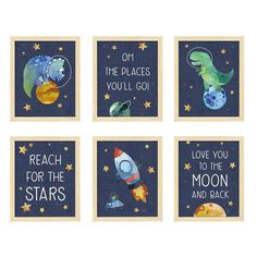 PRICES MAY VARY. 【Inspire The Imagination】This framed nursery wall art shows the mysterious space and cute dinosaurs, to inspire your child's imagination for new things. 【Extra Free Prints】An extra set of prints is being offered 【Sturdy Frame】MDF frames, durable and lightweight 【Size Guidelines】6 PCS 8x10" framed wall arts fit for a wall 60IN (1.5M) wide or above 【Cute Gift】A nice gift for a baby shower, suitable for either a baby girl or baby boy 【Considerate Package】Well packed in a strong and Dinosaur Baby Room, Decor With Wood, Space Themed Bedroom, Space Themed Room, Baby Nursery Wall Art, Nursery Frames, Playroom Nursery, Animal Letters, Space Wall Art