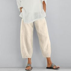 Pant Cotton Women Waist Crop Loose Colour Pure And Pants Linen Elastic With Pocket Women Casual Dress Pants for Women Season:All Gender:Women Occasion:Casual Material: Cotton Linen Style:Casual Length:Regular Fit:Fits ture to size Thickness:Standard How to wash:Hand wash Cold,Hang or Line Dry What you get:1 PC Women Pants Size: S.  Color: Beige.  Gender: unisex.  Age Group: adult. Casual Pants Women, Summer Pants Women, Cotton Linen Pants, Cropped Pants Women, Tube Tops, Fleece Leggings, Linen Pants Women, Cargo Pants Women, Crop Pants