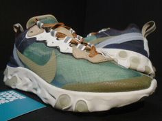 Nike React Element 87, Jun Takahashi, Athletic Shoes Nike, Cross Training Shoes, Nike React, Green Shoes, Athletic Fashion, Nike Huarache, Training Shoes