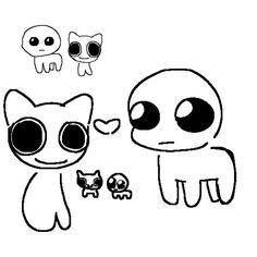 an alien and a cat are standing next to each other, with two faces drawn on them