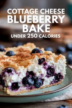 Cottage cheese blueberry bake on a plate, garnished with cinnamon, under 250 calories. Blueberry Bake, Snickers Dessert, Protein Eggs, Cottage Cheese Muffins, Protein Blueberry, Cheese Truffles, Cottage Cheese Eggs, Cheese Brownies, Egg Bites Recipe