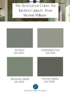 the best green colors for kitchen cabinets from sherylin williams, featuring different shades