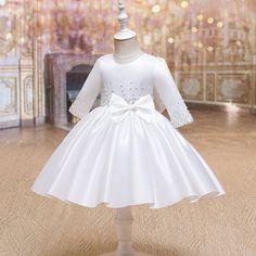 FORMAL Holiday Wedding Princess Ball Gown, Christmas Wedding Princess Dress, Winter Baptism Fitted Dress, Fitted Winter Baptism Dress, Elegant Princess Dress For Christmas Baptism, Long Sleeve White Princess Dress For Birthday, White Long Sleeve Princess Dress For Birthday, Elegant Holiday Dress For Birthday, Elegant Christmas Pageant Gown