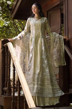 Roohi Unstitched Luxury Collection  Riya- Luxury Collection | Latest Pakistani Salwar Kameez Punjabi Suit Designer Wear Embellished Embroidery, Modest Girl, Printed Organza, Semi Formal Wear, Lace Accessories, Chiffon Collection, Silk Trousers, Modest Wear, Organza Dupatta