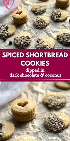 the recipe for spiced shortbread cookies is shown