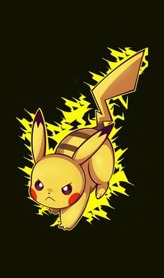 the pikachu pokemon wallpaper has been changed to include yellow and red flames