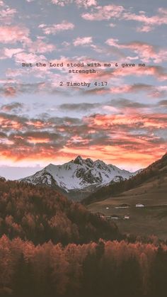 Sunset mountains fall trees horizon Woord Van God, Wallpaper Bible, Christian Backgrounds, Beautiful Bible Verses, Jesus Wallpaper, Verses Wallpaper