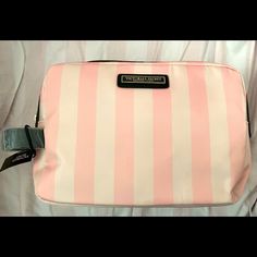 Nwt. Victoria's Secret Signature Pink Stripes Bag For Cosmetics, Toiletries, And More... Zippered Opening On Top. Beautiful "Victoria's Secret" Lining Inside With A Pocket. Approximately 9" Length X 6" Height X 3" Depth Pink Rectangular Victoria's Secret Bag, Pink Tote Cosmetic Bag For Everyday Use, Pink Everyday Tote Cosmetic Bag, Everyday Pink Tote Cosmetic Bag, Victoria's Secret Pink Cosmetic Bag For Everyday Use, Victoria's Secret Pink Cosmetic Bag, Pink Rectangular Shopping Pouch, Victoria's Secret Travel Cosmetic Bag With Removable Pouch, Pink Shopping Bag With Zipper Pouch