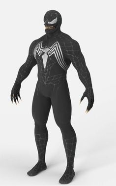 a man in a black spider suit