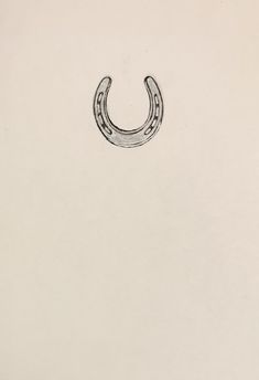 a black and white drawing of a horseshoe