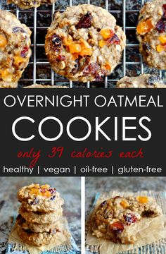 oatmeal cookies on a cooling rack with text overlay