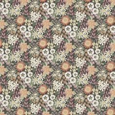 a floral pattern with many different colors and sizes