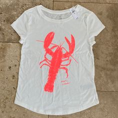 Cute Lobster Tee Shirt From Gap Kids - Never Worn! Tag Still On! White Gap T-shirt With Graphic Print, Gap White Graphic Print T-shirt, White Graphic Tee By Gap, Gap White Graphic Tee T-shirt, White Gap Graphic Tee, Casual Screen Print Tops By Gap, Gap White Graphic Print Top, White Graphic Print Tops By Gap, White Graphic Print Top By Gap