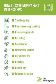 how to save money fast in ten steps info graphic by the nottingham trust