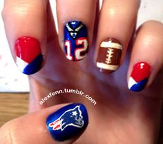 football nail art Patriot Football, Patriotic Nails Design, Nails Tumblr, Manicure Y Pedicure