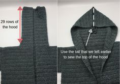 the hoodie is crocheted and has two zippers on each side that are open