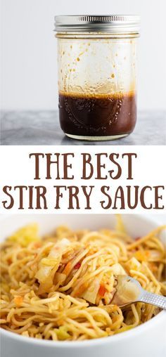 the best stir fry sauce is in a glass jar and it's ready to be eaten