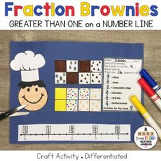 a number line activity for kids to practice fraction numbers