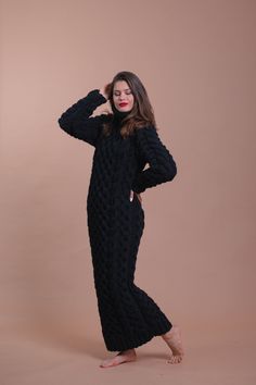 Black Sweater Dress Oversized Wool Dress Extravagant Wool - Etsy Greece Long Sleeve Chunky Knit Dresses For Winter, Hand Knitted Long Sleeve Dress For Fall, Hand-knitted Long Sleeve Dress For Fall, Oversized Black Long Sweater, Winter Long Chunky Knit Dress, Long Chunky Knit Winter Dress, Hand Knitted Long Sleeve Sweater Dress For Fall, Oversized Long Knit Dress, Long Chunky Knit Sweater Dress