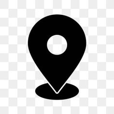 a black and white map pointer icon