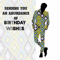 the silhouette of a man wearing a suit and tie, with text reading sending you an abundance of birthday wishes