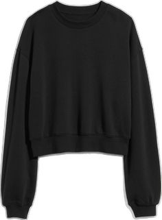 Trendy Black Sweats With Ribbed Cuffs, Trendy Black Cozy Fit Top, Trendy Black Top With Comfortable Fit, Oversized Black Sweats For Fall, Boxy Fit Crew Neck Top For Fall, Fall Boxy Crew Neck Top, Oversized Black Casual Sweats, Basic Black Sweatshirt With Drop Shoulder, Basic Black Drop Shoulder Sweatshirt