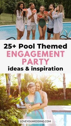 the 25 + pool themed engagement party ideas and inspiration