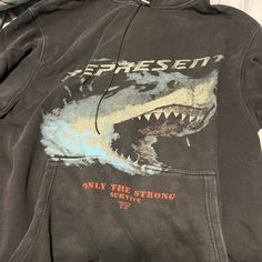 Represent S/S22 Shark Hoodie Purchased From Nordstrom Rack Back In 2022 For 600$ Scary Shark, Shark Clothes, Sharks Scary, Shark Stuff, Shark Hoodie, Christmas Gift List, List Ideas, Sharks, Shirt Jacket