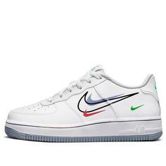 (GS) Nike Air Force 1 Low 'Multi Swoosh' DM9473-100 (AF1/SNKR/Skate/Casual/Low Top/Wear-resistant) Casual Nike Air Force 1 For Sports, Nike Air Force 1 Casual Skateboarding Shoes, Nike Air Force 1 Casual Shoes For Skateboarding, Sporty Nike Air Force 1 Low-top, White Nike Air Force 1 For Sports, White Nike Air Force 1 Casual Sports, Nike Air Force 1 Casual Shoes For Light Sports, White Nike Air Force 1 Casual Sports Shoes, Breathable Nike Air Force 1 Casual Sports Shoes