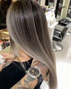 #blondhair Slate Hair Color, Ash Blonde Hair With Highlights, Ash Blonde Hair Balayage, Black To Blonde Hair, Balayage Hair Ash, Grey Blonde Hair, Black Hair Balayage, Brown Hair Inspo